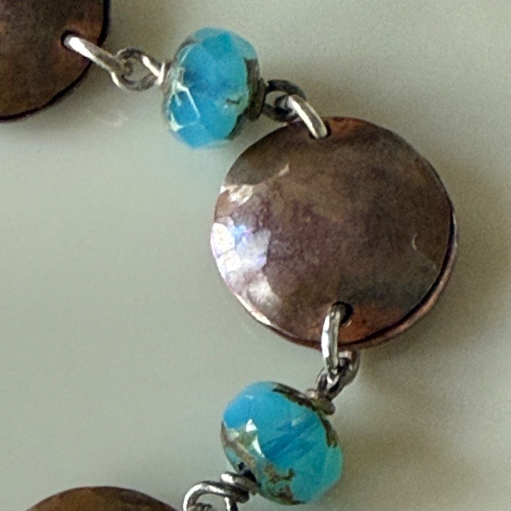 Copper & sterling silver bracelet - Picture 2 of 4
